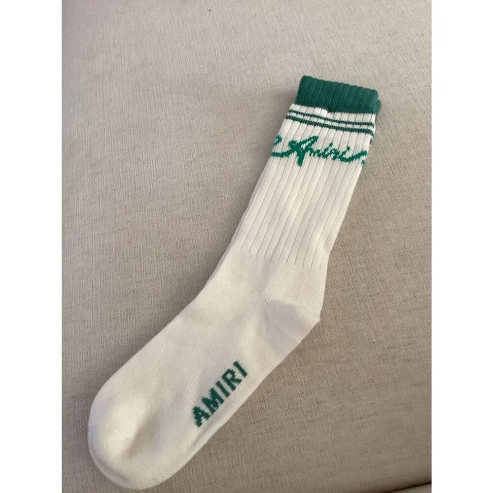 Amiri Wave Socks 'Sea Blue', White, One Size, NWOT Open package